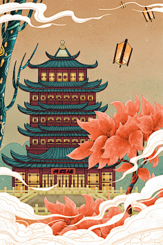 古风建筑插画
