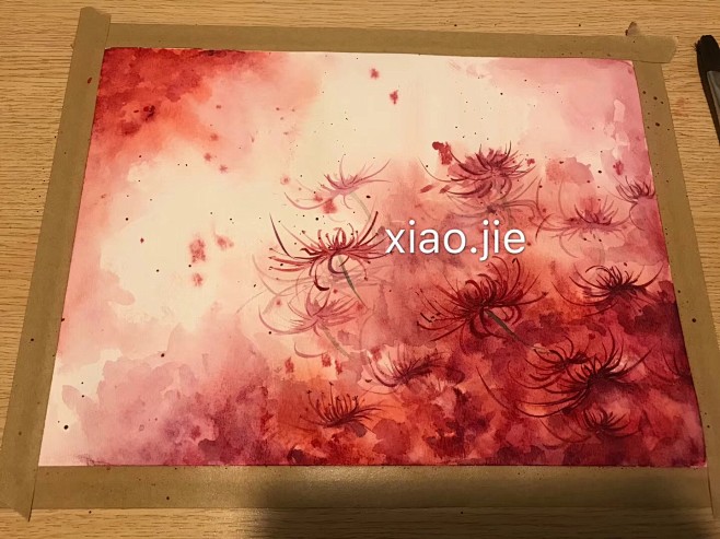 水彩手绘彼岸花