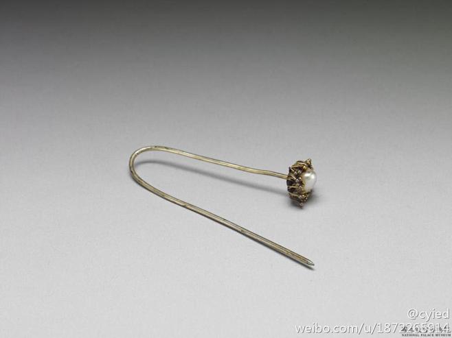 清代镶珍珠簪子台北故宫博物院