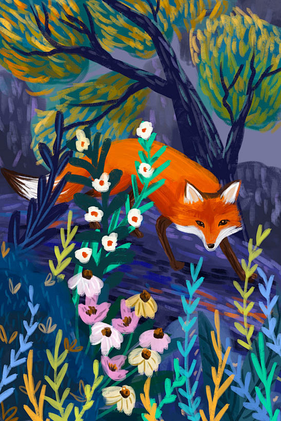 狐狸动物艺术画