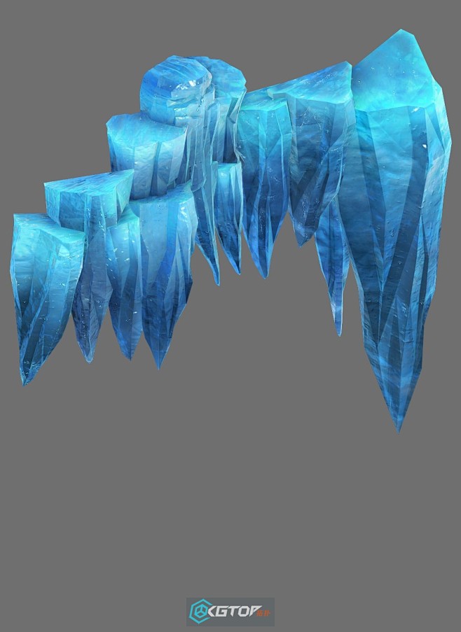 一套冰山物件模型冰锥冰堆冰石3dmax模型