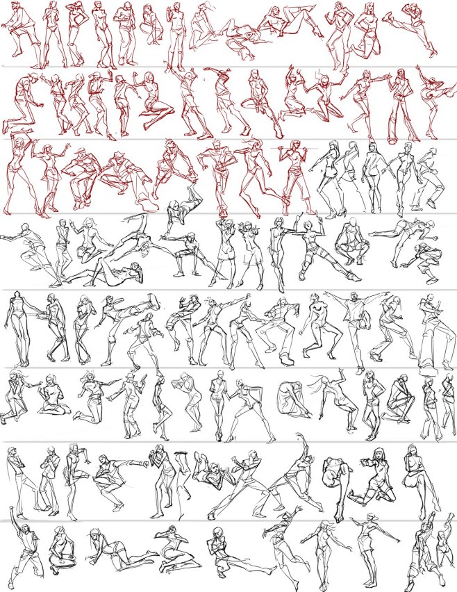 人物动作-花瓣网|陪你做生活的设计师 日本—昵称0033的插画绘画