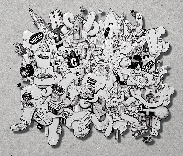 黑白插画 / 涂鸦