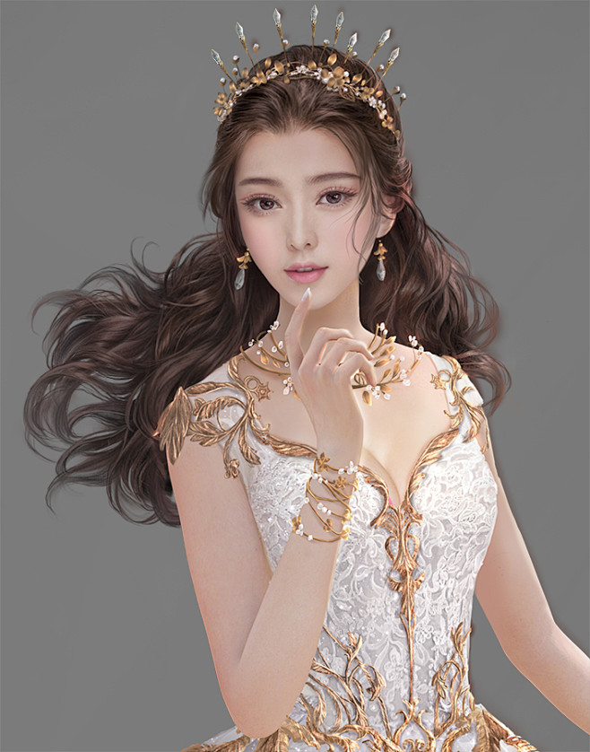 美女 厚涂 精致五官