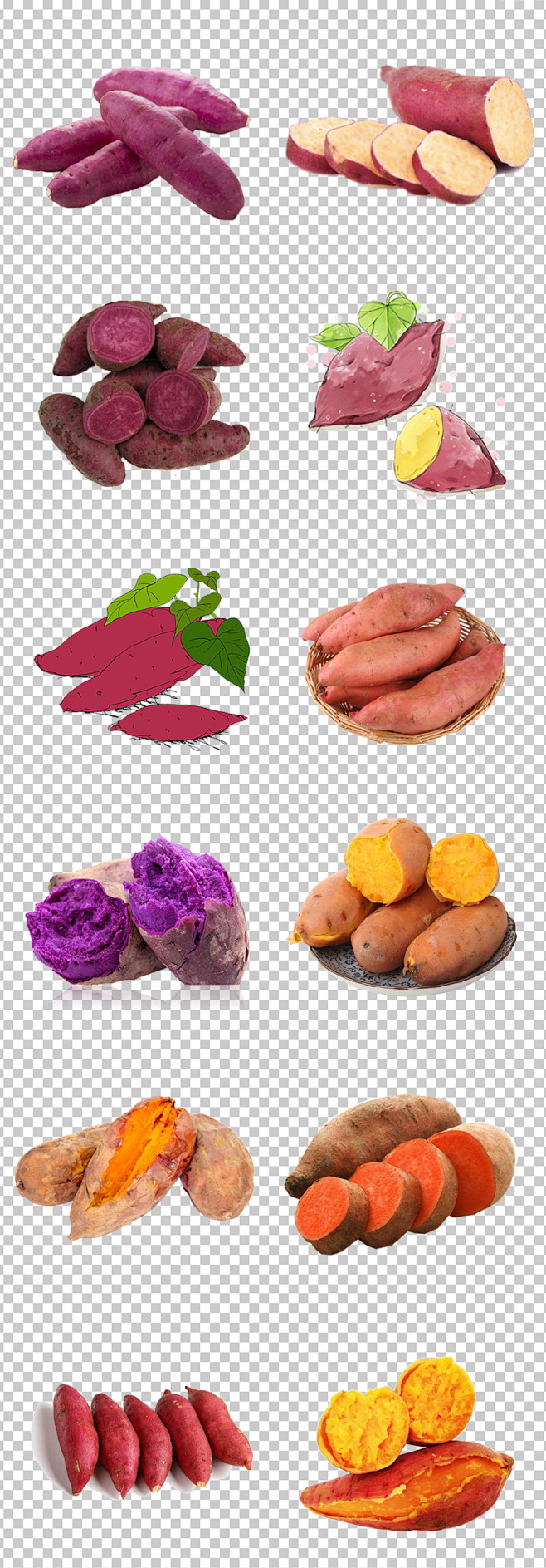 羽涵采集到摄影 0440红薯地瓜紫薯卡通手绘地瓜红薯烤地瓜素材免抠 1
