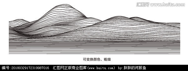 线条 山湖