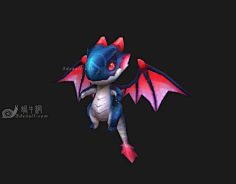 小火龙,幼龙幼宠物,蓝龙,飞龙 - 动物3d模型 3dsnail模型网303