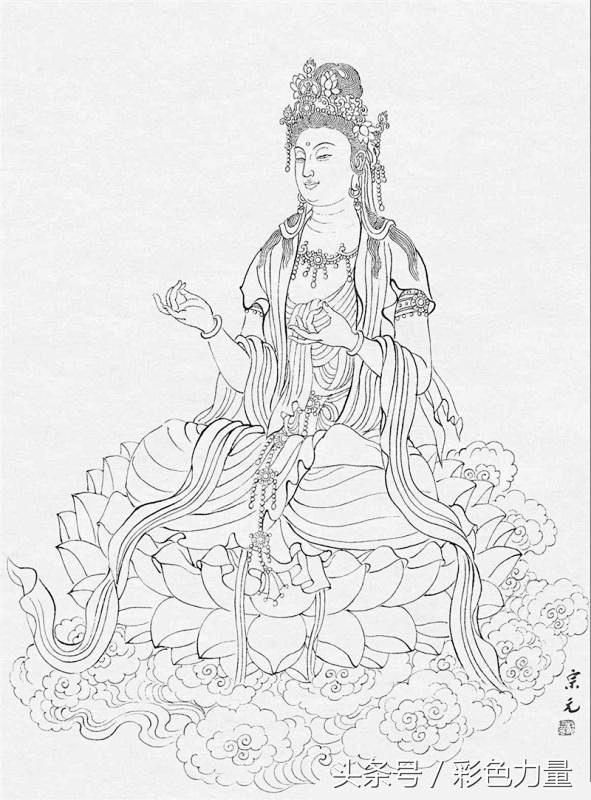 白描菩萨图