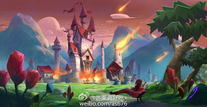 这家伙把咖啡采集到q版场景原画