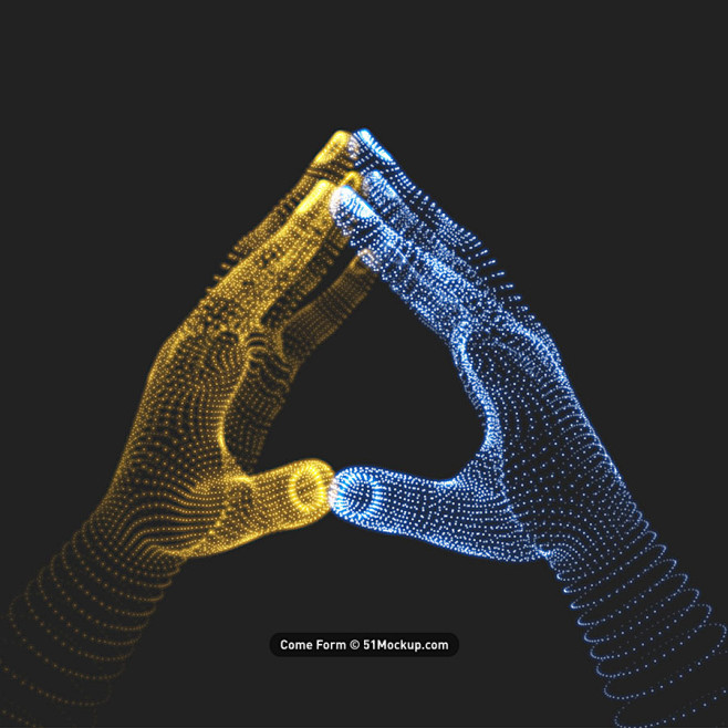 创意粒子科技未来点线手势人工智能手模型矢量素材eps源文件37i