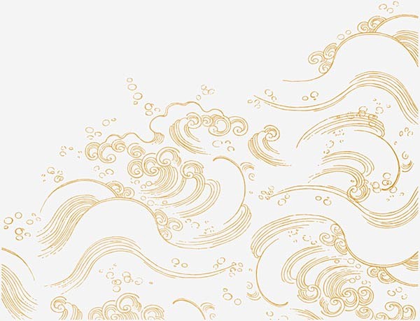 国潮风浪花底纹