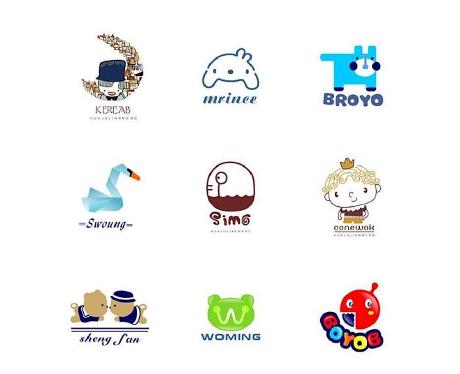 logo婴童logo婴童用品logo卡通logo动物标志