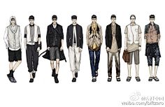 现代中国风男装女装平面设计效果图