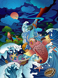 浮生白白采集到中国/传统/节日/国潮  采集 cndesign.com 年年有鱼