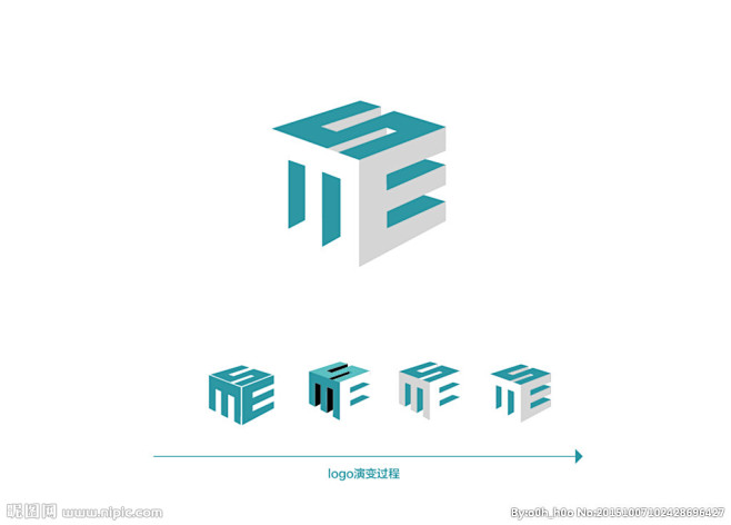 sme字母立体抽象logo