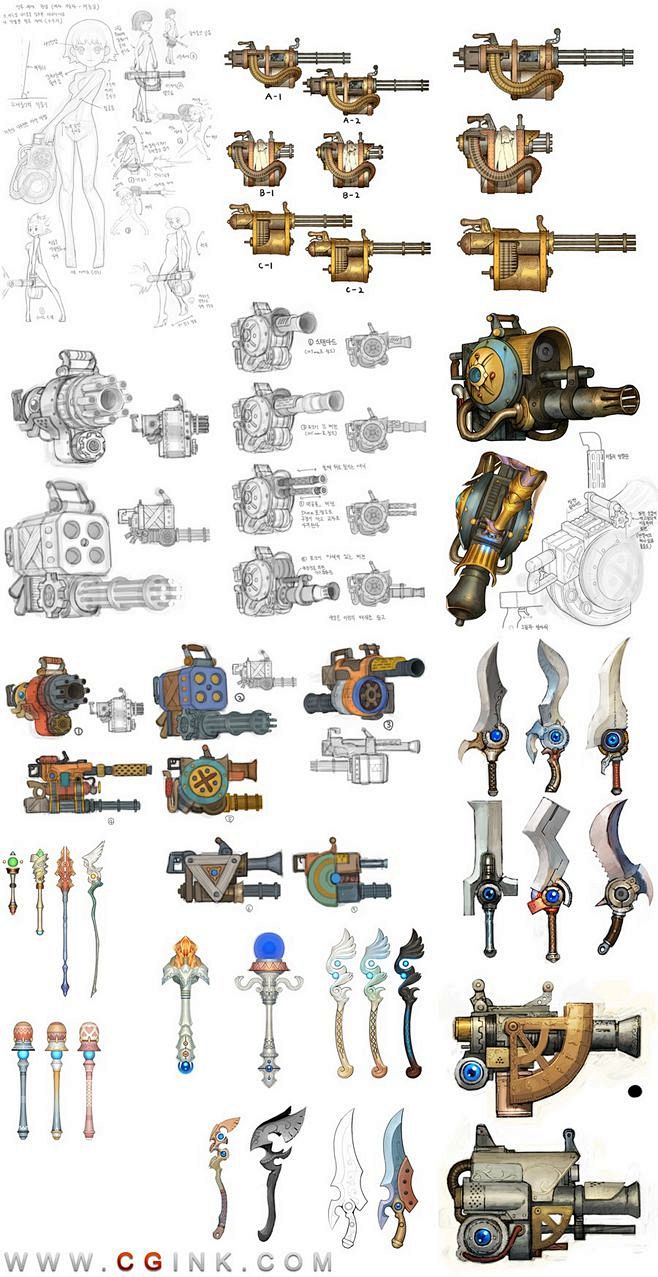 武器机械韩系版枪械刀剑法杖北坤人素材