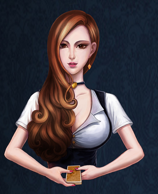 【ui】棋牌荷官-花瓣网|陪你做生活的设计师 | 美女