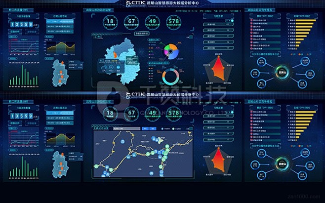 com 大数据可视化大屏展示ui设计前端报表图表地图echarts-猪八戒网