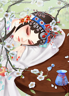 【手绘】--戏子人物插画素材