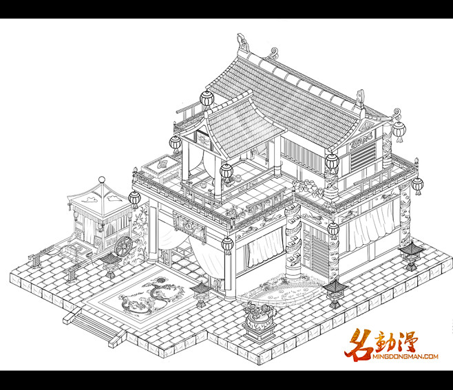 场景中国风古建筑中国建筑中国古代建筑客栈