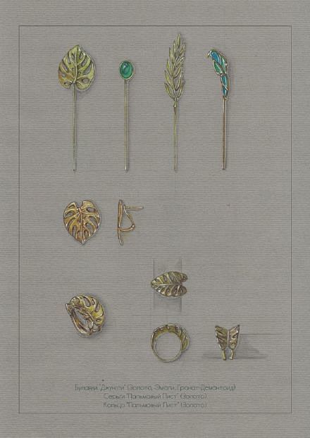 古董珠宝首饰的设计手稿