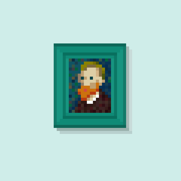 cn 割耳君van gogh的软骨组织再生术(gif)|插画|像素画|秋千上的树叶