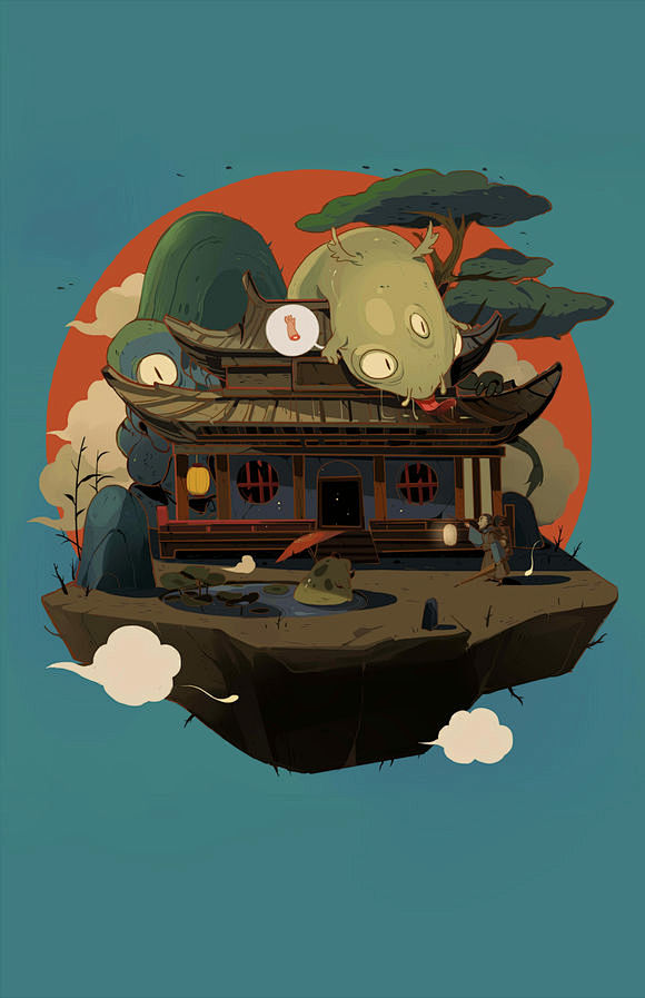 图片插画中的中式建筑古建筑吧百度贴吧
