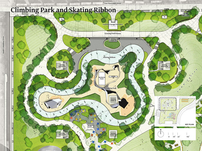 景观规划设计平面图图集下载ps彩色平面图庭院花园公园绿地景观方案