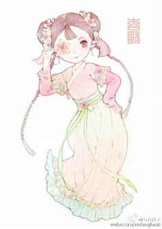 renren.com 【汉服q版美女之曲裾】五方莲子作品 zhan.renren.