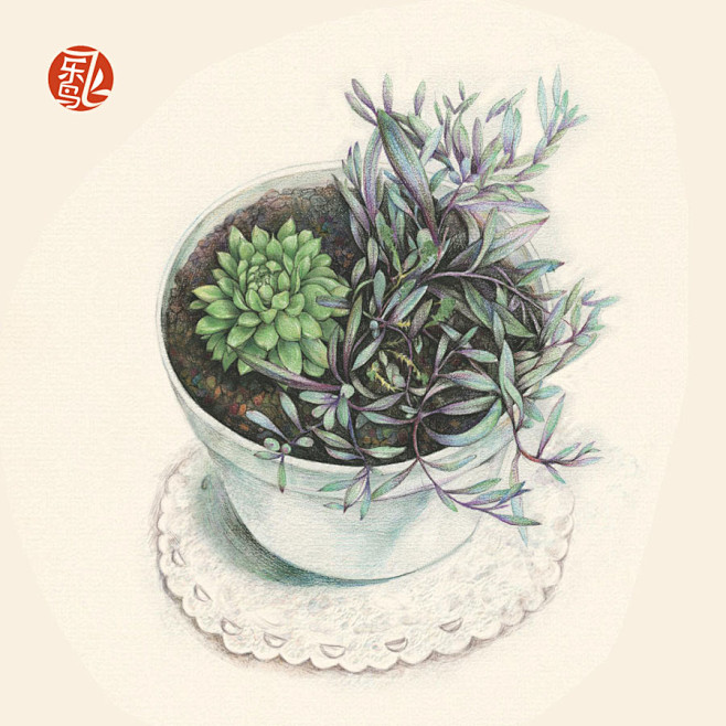 植物绘Ⅱ种上几盆绿植用绿叶鲜花点缀美好的生活不必刻意寻找绘画的