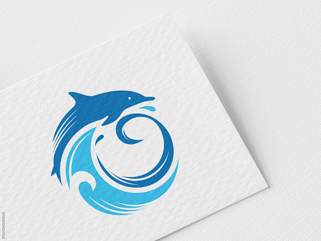 海豚标志标志设计动物身份logodesign标志水波海洋海豚