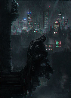com 蝙蝠侠:黑暗骑士崛起 海报——仰视的效果给人无限遐想,蝙蝠侠