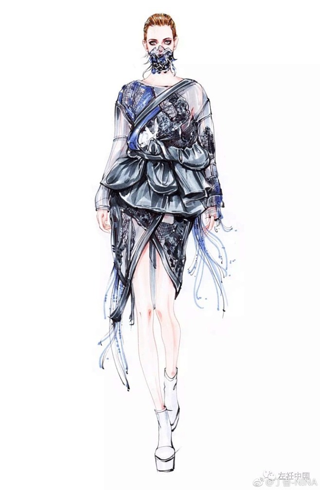 com 马克笔时装画分享 #服装插画#(                     1 weibo.
