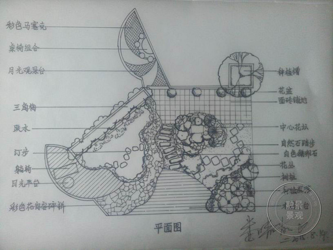 设计园林效果图片苏州融景景观营造有限公司设计师娄晴晴手绘平面图2