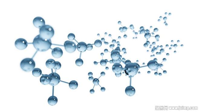 蓝色的分子结构三维图图片