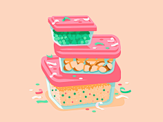 手绘美食-花瓣网|陪你做生活的设计师 | 剩菜最后运球