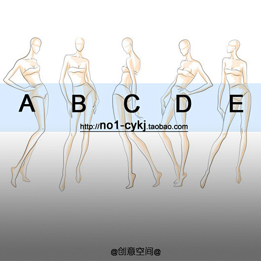 女款人模人体动作站姿造型个性高挑姿态