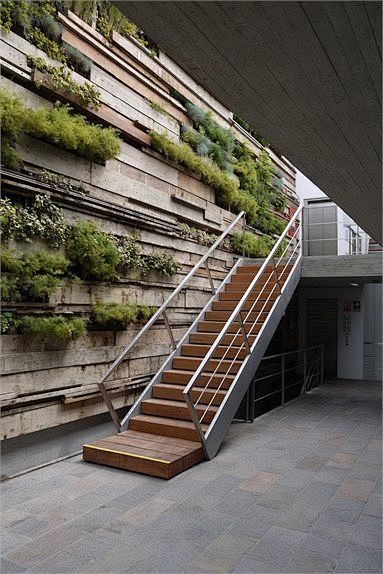 挡墙-花瓣网|陪你做生活的设计师 | 香港居民区楼梯景观
