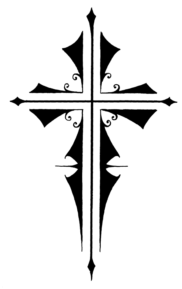 花纹底纹线条黑色十字架