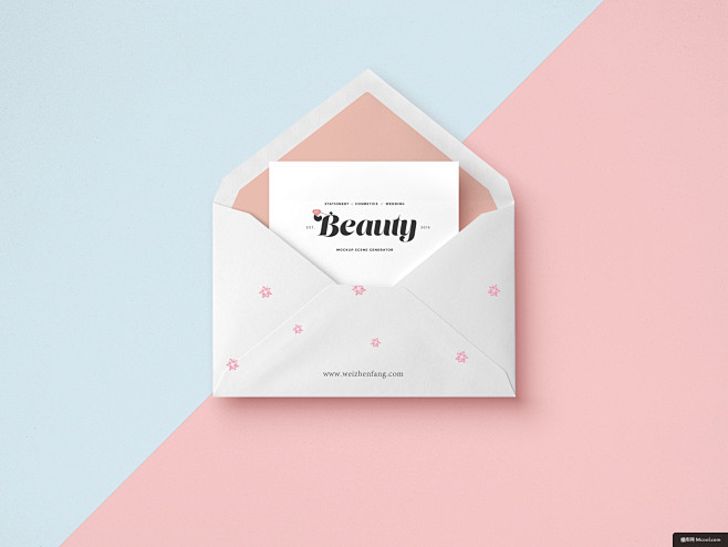 时尚文艺 印花 封面 白色卡纸 卡纸信封 信封信纸 信封\/明信片样机办公样机样机素材