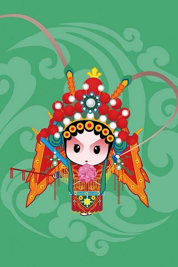 q版插画京剧也可以萌萌哒