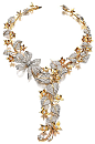 Paul Flato jewelry necklace gold diamond flower gems
