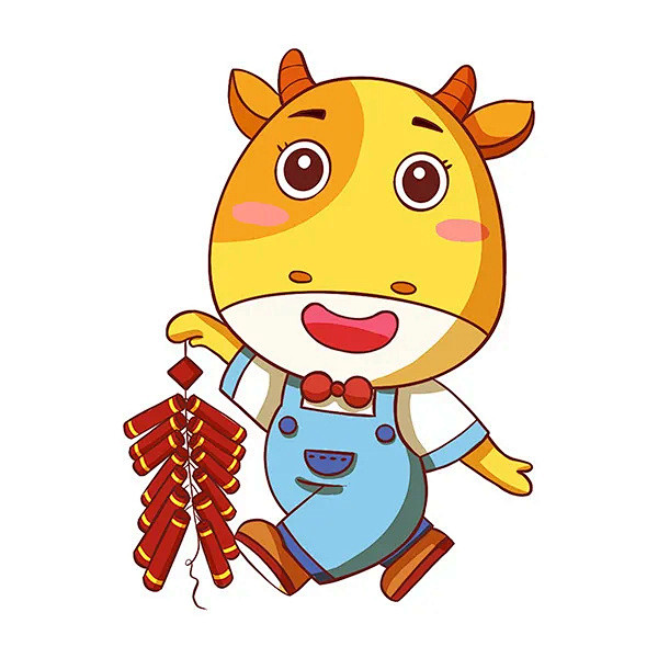 牛公仔吉祥物牛年2021卡通形象手绘psd源文件下载