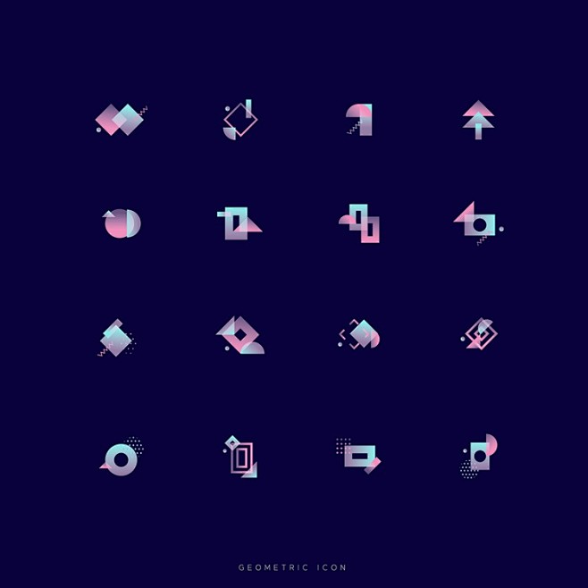 形状组合叠加图案半圆造型智图标装饰icon设计ui主题图标设计ai淘宝网