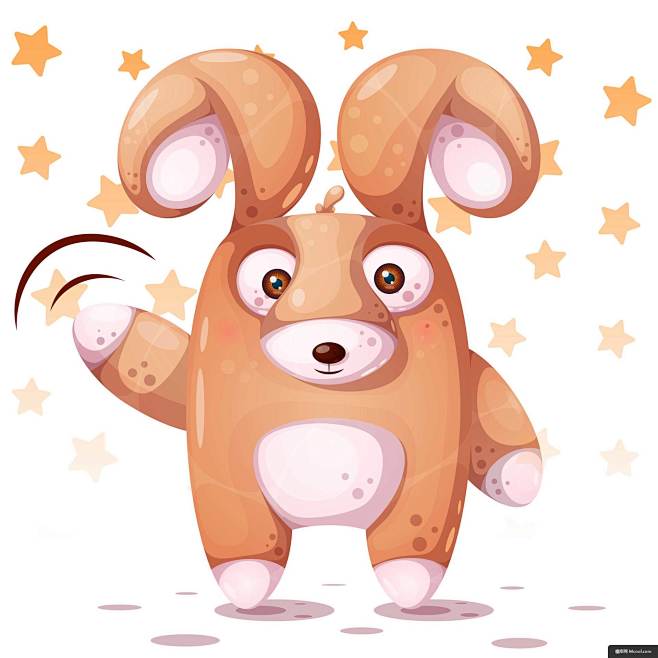 卡通插图动画片动物滑稽可爱卡通动物萌宠动物插画绘画