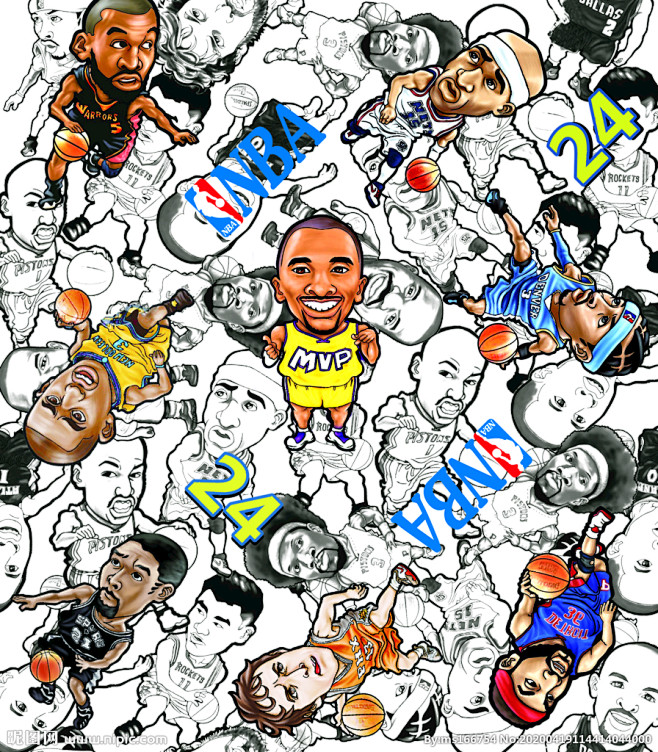 卡通nba球星科比