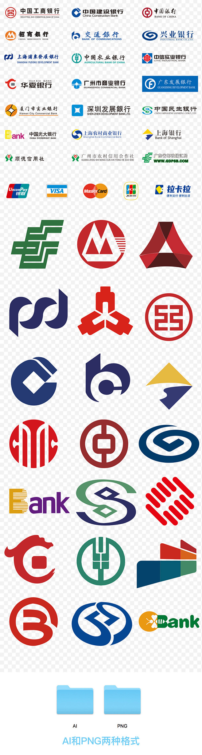 【有料素材】中国各大银行工商建设金融logo标志图标大全ai矢量png