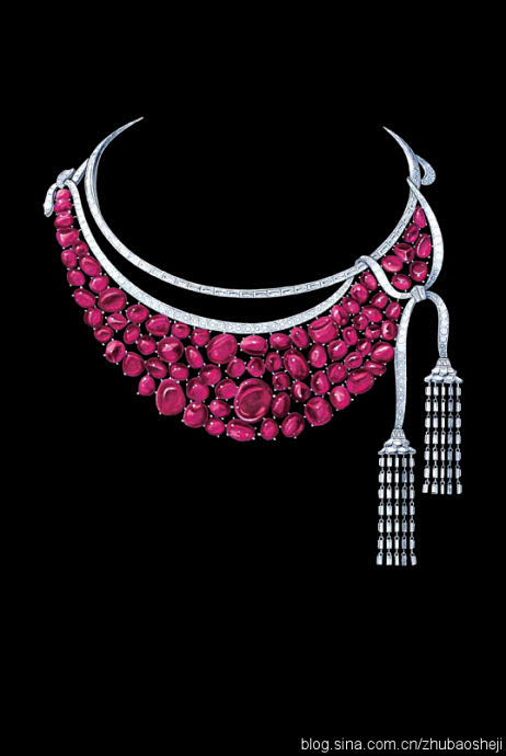 手绘珠宝图-花瓣网|陪你做生活的设计师 | 老虎戒指设计手稿步骤图