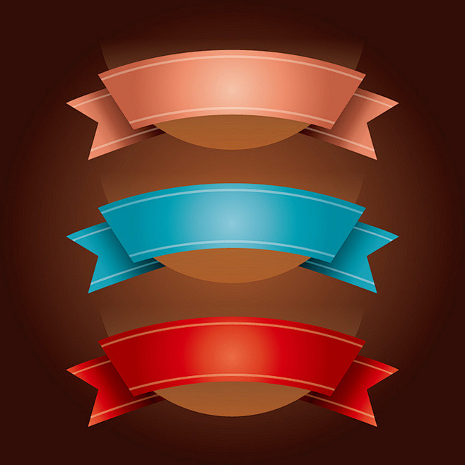 logo彩色绸带设计矢量素材