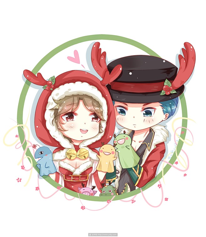 吕布貂蝉_Q版_绘画艺术_云艺帆教育